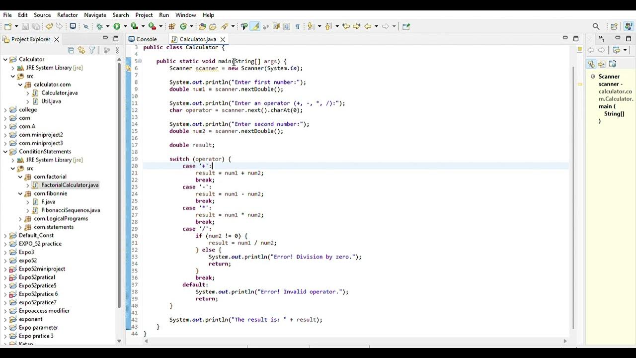 Calculator java - YouTube