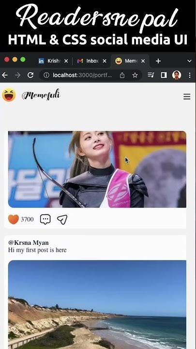 Social media UI using HTML and CSS #shorts - YouTube