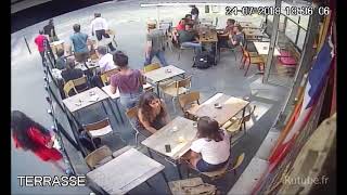 Rutube agression d'une jeune femme devant un café