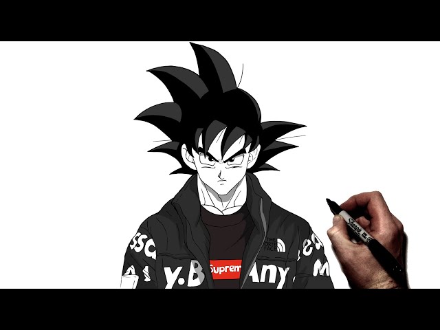 How To Draw Goku MUI Drip, Step By Step