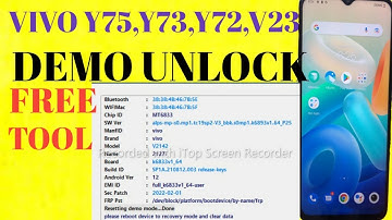 Vivo Y75 5G Demo Unlock Free Tool For Vivo All Model Y72 Y73,Y21, Y51,Y33s Demo Unlock Complete Guid