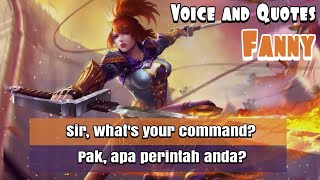 Fanny Voice and Quotes Mobile Legends dan Artinya