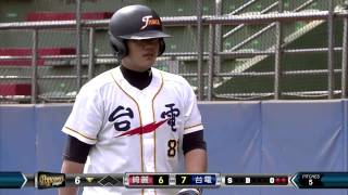 20140711-1 爆米花 綺麗vs台電 6下 彭子揚將棒子都敲斷了 還是難逃雙殺的命運