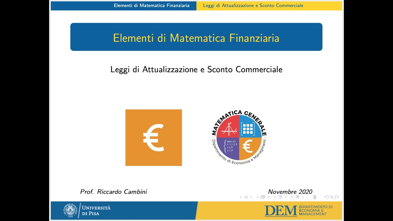 03 - Leggi di Attualizzazione e Sconto Commerciale