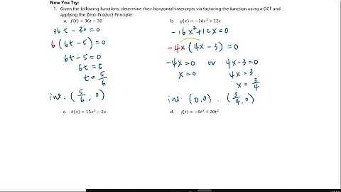 4b.2: Finding x-intercepts Using GCFs NYT