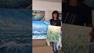 Sea and wildflower meadow oil paintings 🎨🌊🌸#seapainting #wildflowers #meadow #oilpaintings #arte