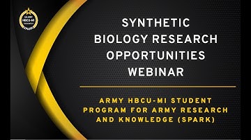 Army HBCU-MI - Synthetic Biology Research Opportunities Webinar - 11 DEC 24