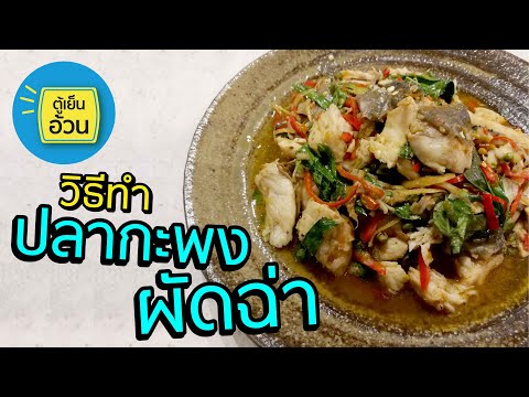 วิธีทำปลากะพงผัดฉ่า By. ตู้เย็นอ้วน