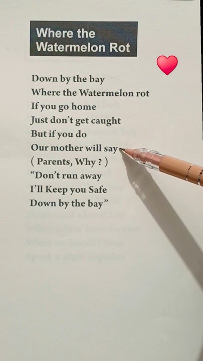 Down By The Bay Where The Watermelons Rot Down by the bay where the watermelon rot lyrics # lyrics - YouTube
