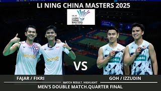 Fajar ALFIAN / Muhammad Shohibul FIKRI vs GOH Sze Fei / Nur IZZUDDIN | China Master 2025 Badminton