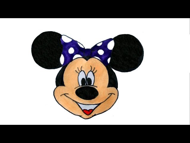 How To Draw Minnie Mouse Face Step By Step