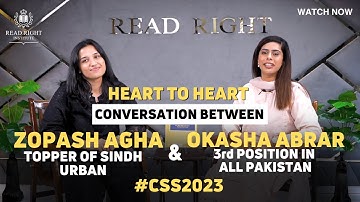 Okasha Abrar PAS (3rd Position) & Zopash Agha (Topper of Sindh Urban)