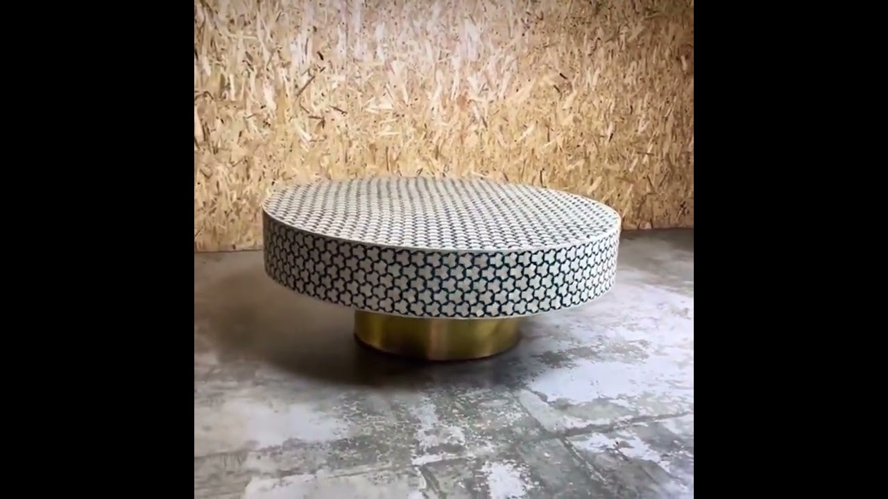 BONE INLAY COFFEE TABLE TARGUA PATTERN
