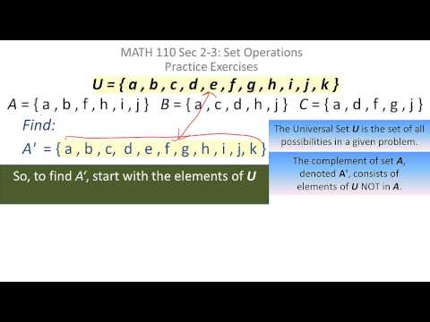 Sets: Basic Set Operations problems