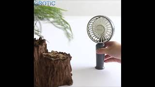 Grotic Kipas Angin Mini Portable Genggam Tangan Rechargeable USB Fan 3-Speed Adjustment - Hitam