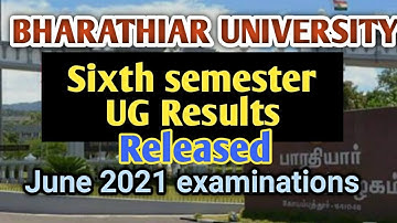 Bharathiar University June 2021 Results released
