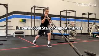 Landmine Split Stance Single Arm Press