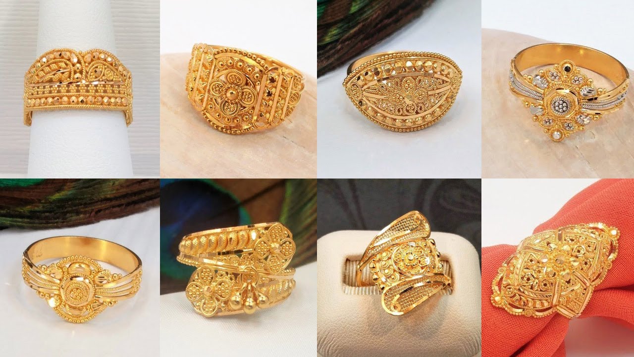 Ornate 22 Karat Yellow Gold Overlap-Design Ring-saigonsouth.com.vn
