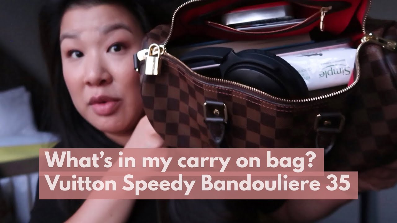 What’s in my bag? Louis Vuitton Speedy Bandouliere 35 Damier Ebene - YouTube