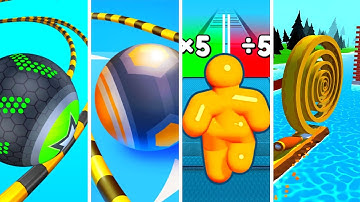 Going Balls vs Action Balls vs Tall Man Run vs Spiral Roll - All level gameplay Android, IOS