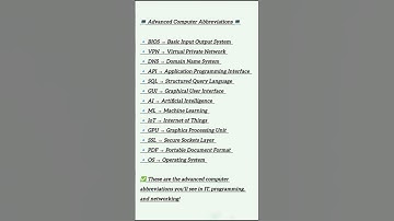 Advanced Computer Abbreviations 🔥