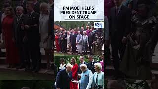 PM Modi Helps Donald Trump Before Family Photo At G7 Evening Reception | N18G | CNBC TV18