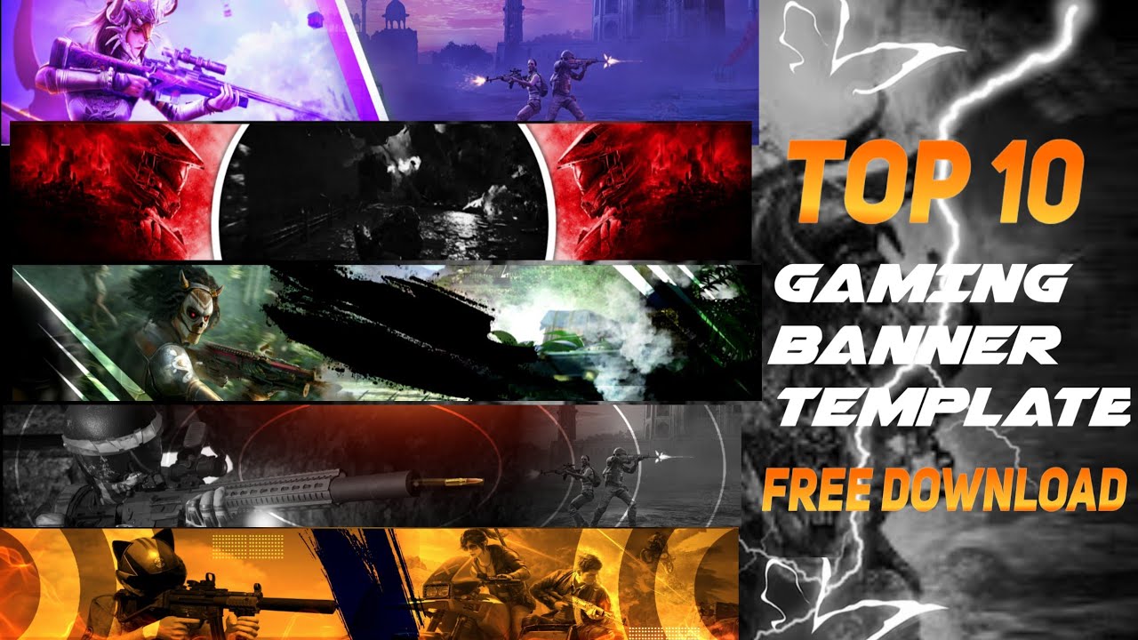 300 Subscriber Special Top 10 Gaming Banner Template No Text | Free Download