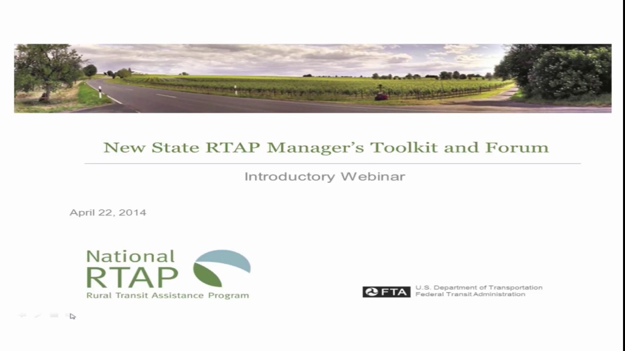 Rtap National RTAP Webinar: State RTAP Manager's Toolkit and Forum - YouTube