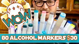 Swatching of the New 80 Set of Sanjoki Alcohol Brush Markers and
