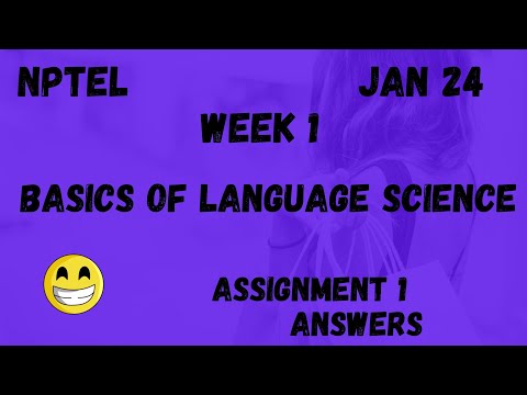 Basics of language Science | Assignment 1 | NPTEL 2024 @HanumansView