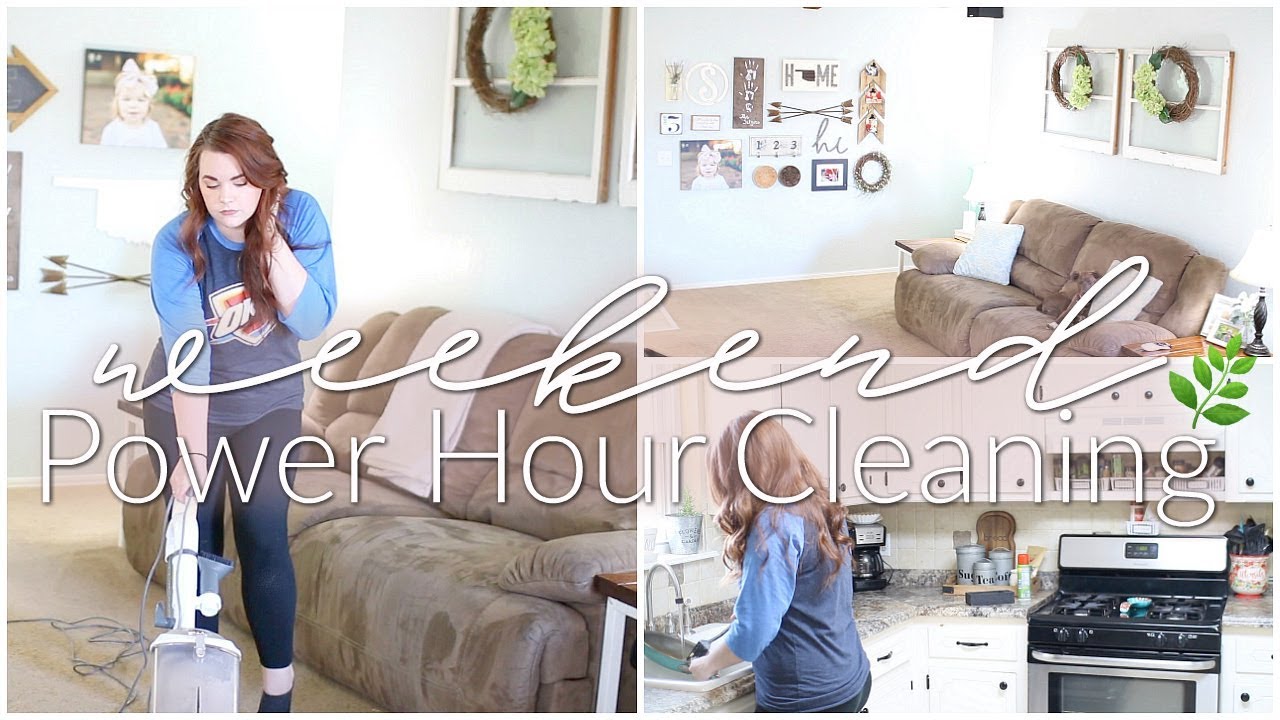 WEEKEND POWER HOUR CLEAN WITH ME | CLEAN WITH ME 2018 | WEEKEND CLEANING ROUTINE | Naomi Rose