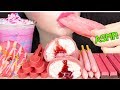 ASMR EDIBLE SPOON, STRAWBERRY RICE CAKE, MACARON, CHOCOLATE 먹는 숟가락, 딸기 찹쌀떡, 마카롱 먹방 EATING SOUNDS