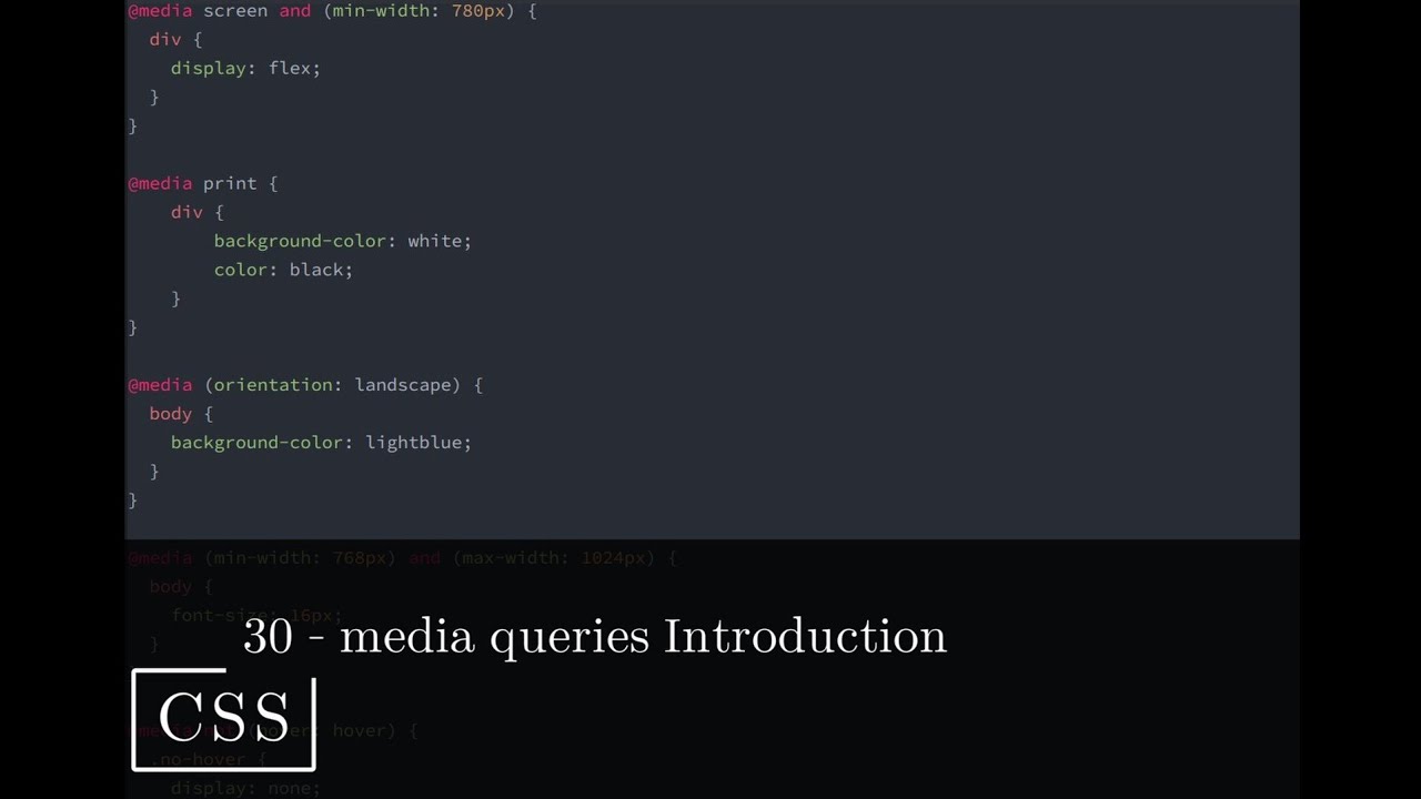 CSS 30 💻 media queries introduction - YouTube