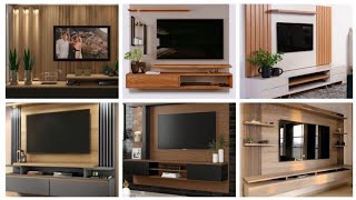 latest TV wall units and TV stand decoration ideas wooden furniture 2024