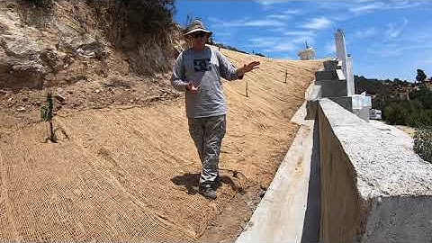 Underground house, jute netting & final grading