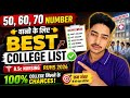 🔥 50, 60, 70 Number Walo Ki Best College List | RUHS B.Sc Nursing 2026 | 100% College Chances 😱