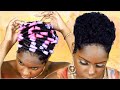 HEATLESS CURLS [ USING PERM RODS ] ON RELAXED SHORT HAIR | Hair Tutorial | Leann DuBois