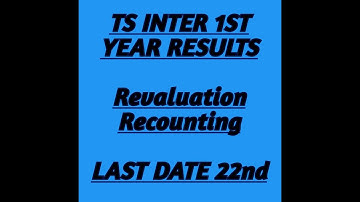 TSBIE #RECOUNTING | #REVALUATION | #LAST DATE | TS INTER 1STYEAR RESULTS #SREETUTORIALS
