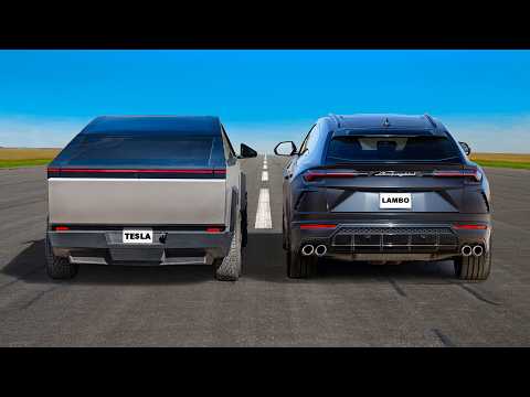 Tesla Cybertruck v Lamborghini Urus: DRAG RACE