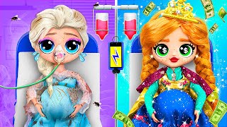 Rich Anna and Broke Elsa Became Mommies \/ 32 Frozen DIYs