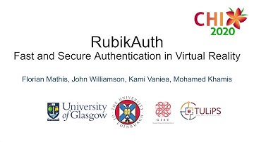 ACM CHI 2020 LBW: RubikAuth: Fast and Secure Authentication in Virtual Reality