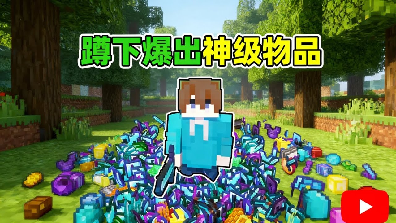 当我们蹲下就会「爆出神级物品」，究极爽的生存！！！【我的世界Minecraft】