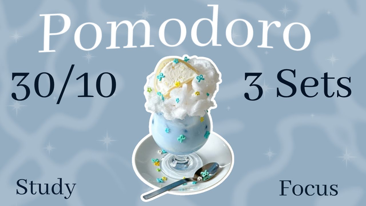 Lucky Milkshake Pomodoro Timer with Cafe Jazz Music 30/10 | For Studying, Working, Cleaning, etc. 