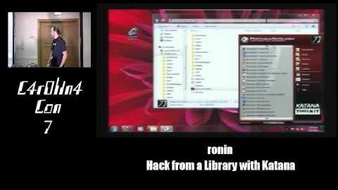 Hack from a Library with Katana - JP "ronin" Dunning - CarolinaCon 7