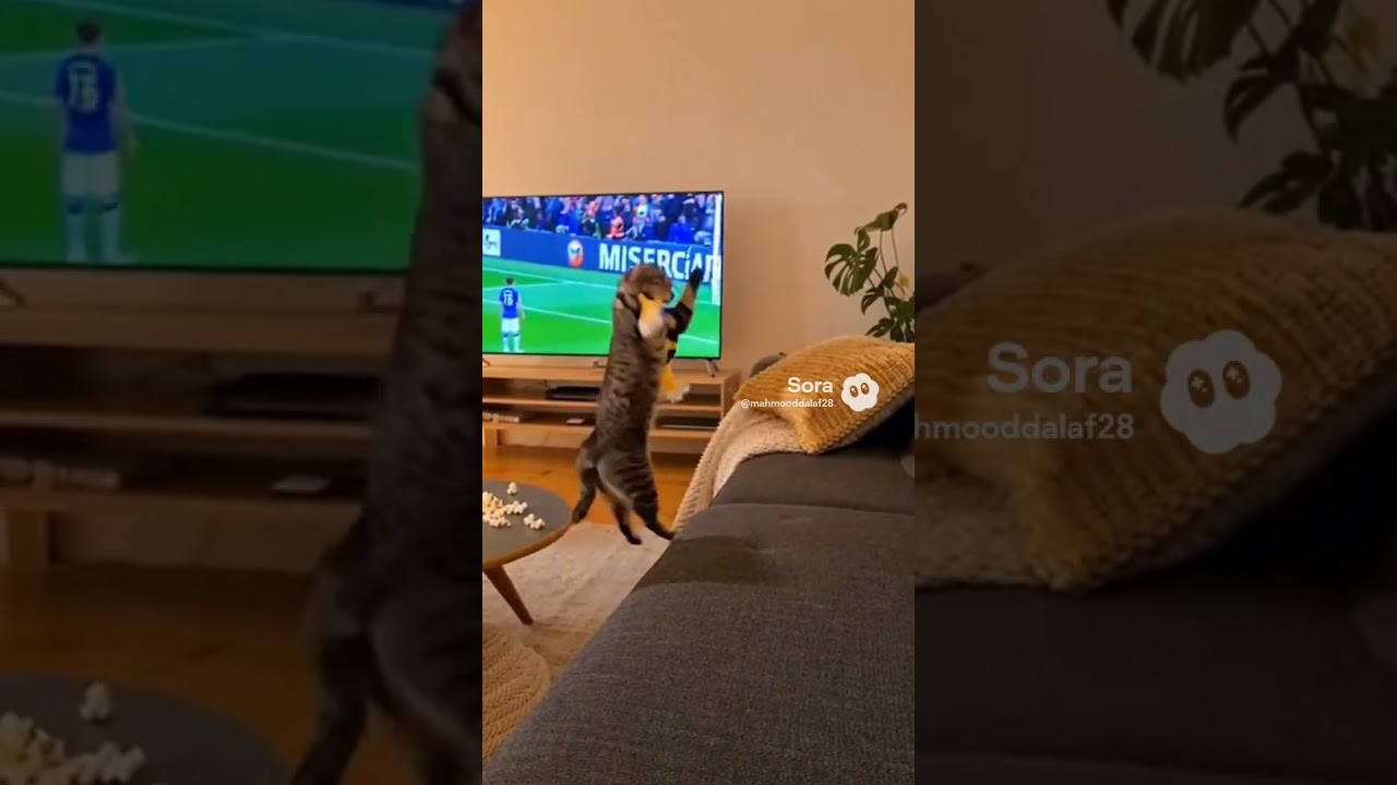 Cat Celebrates Football Goal Like a Human⚽🐱 