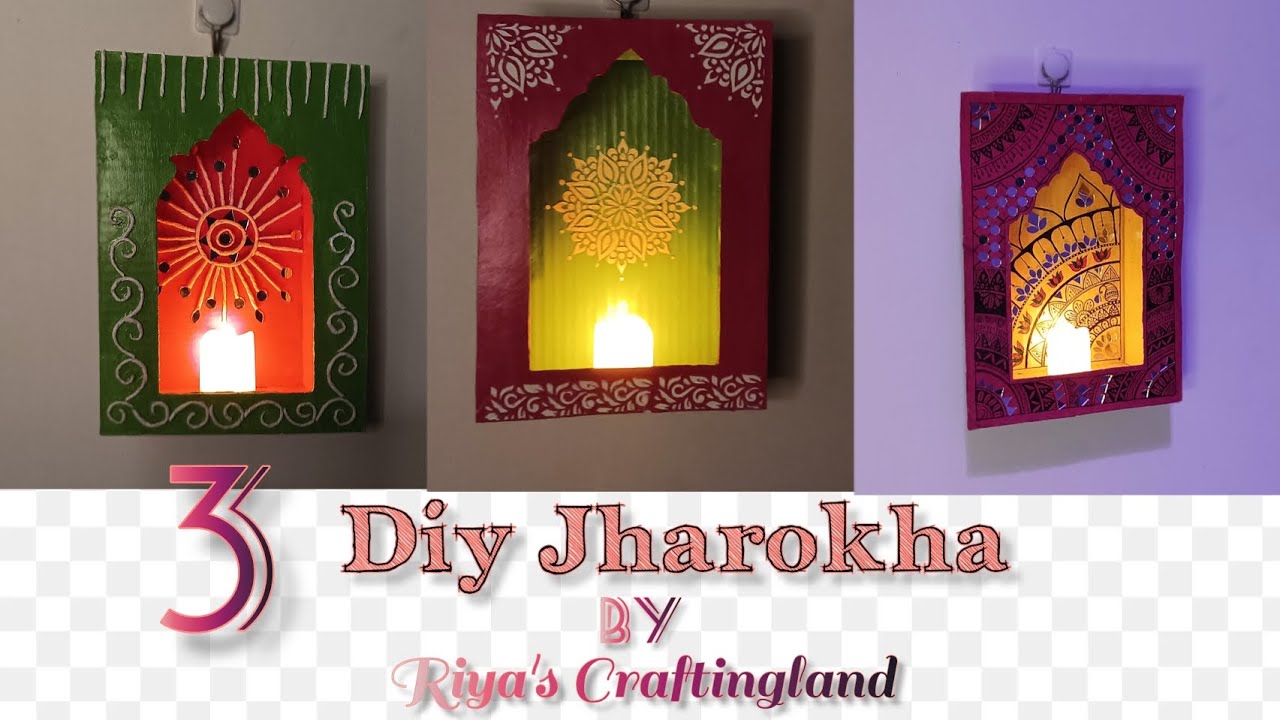 3 Diy Jharokha home decor with waste cardboard box।Cardboard box diy