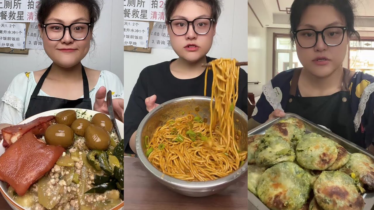 Yummy /Eating Challenges 🤤 Pork belly Spicy noodles 🍜😋 fired chicken 🍗#eatingshow #delicious #eat 