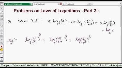 Problems on Laws of Logarithms _ Part 2 || Class 9 Maths ICSE ||