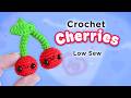 Easy Crochet Love Cherries 🍒 | Mini Low Sew Valentine Amigurumi for Beginners