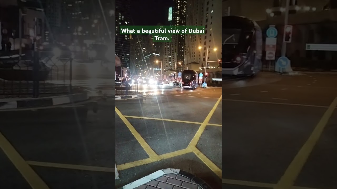 Dubai tram having beautiful view at Marina JBR,Dubai tram ride،dubai tram metro,tram and metro.